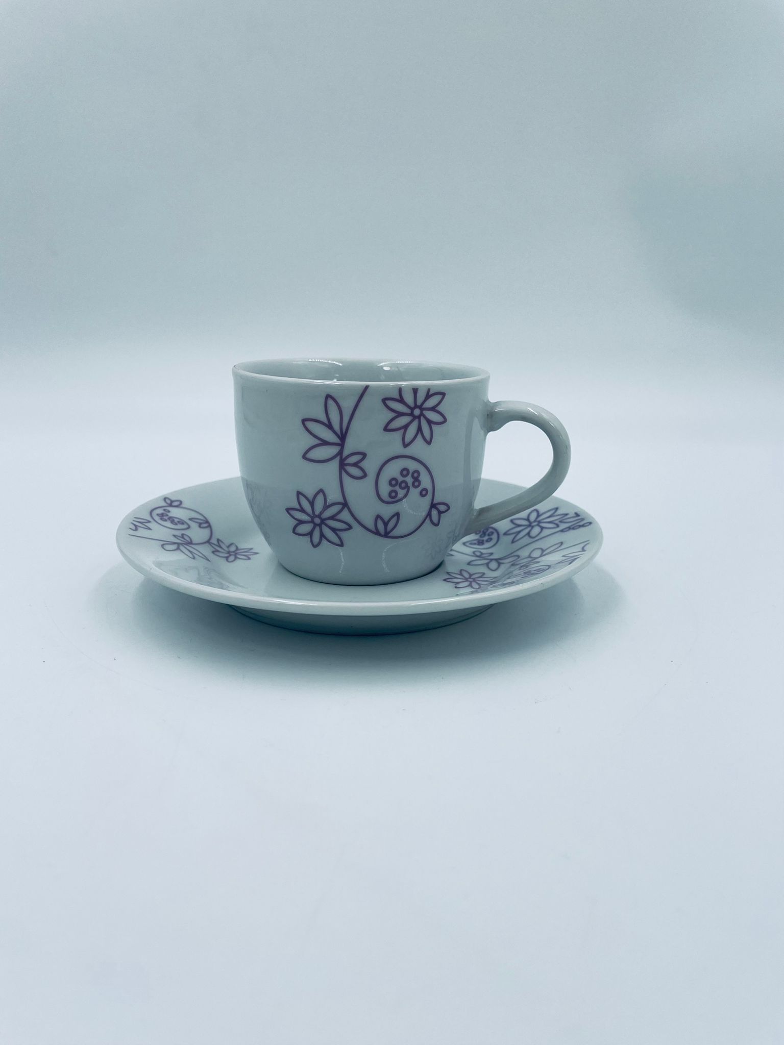 Vintage porcelain collector's breakfast cup set