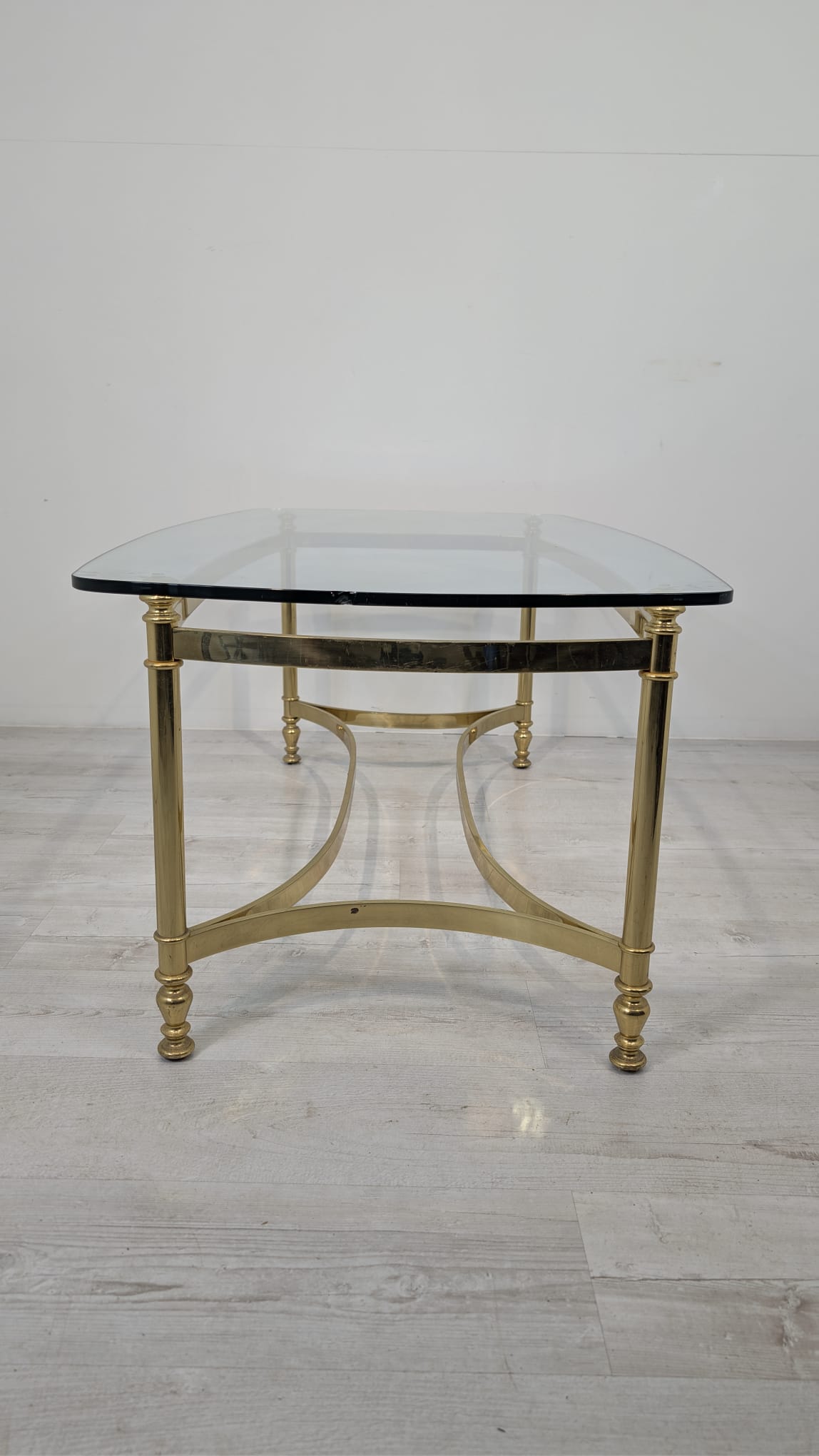 Stolik kawowy, ława mosiądzowana w stylu Hollywood Regency z lat 70-tych - Image 10