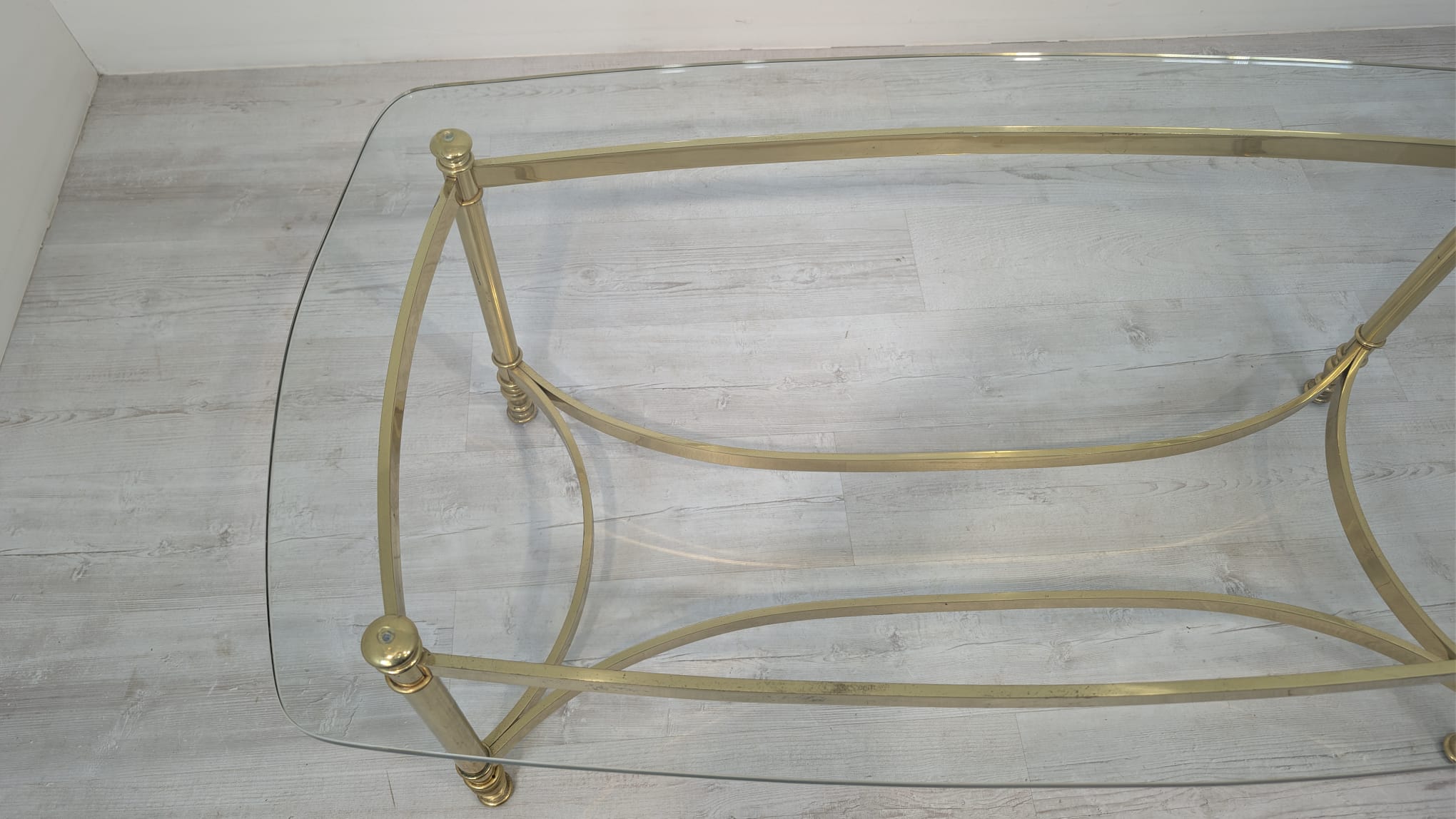 Stolik kawowy, ława mosiądzowana w stylu Hollywood Regency z lat 70-tych - Image 14