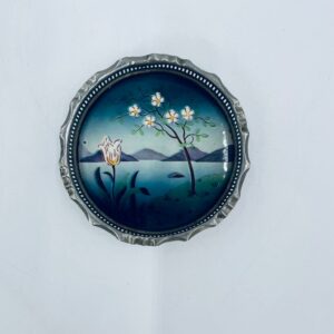 Art Nouveau glass coaster.