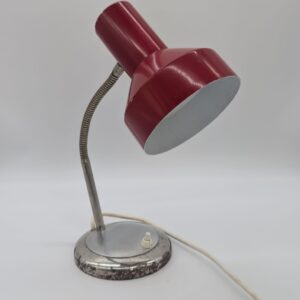 Lampka stołowa, biurowa czerwona z lat 70-tych