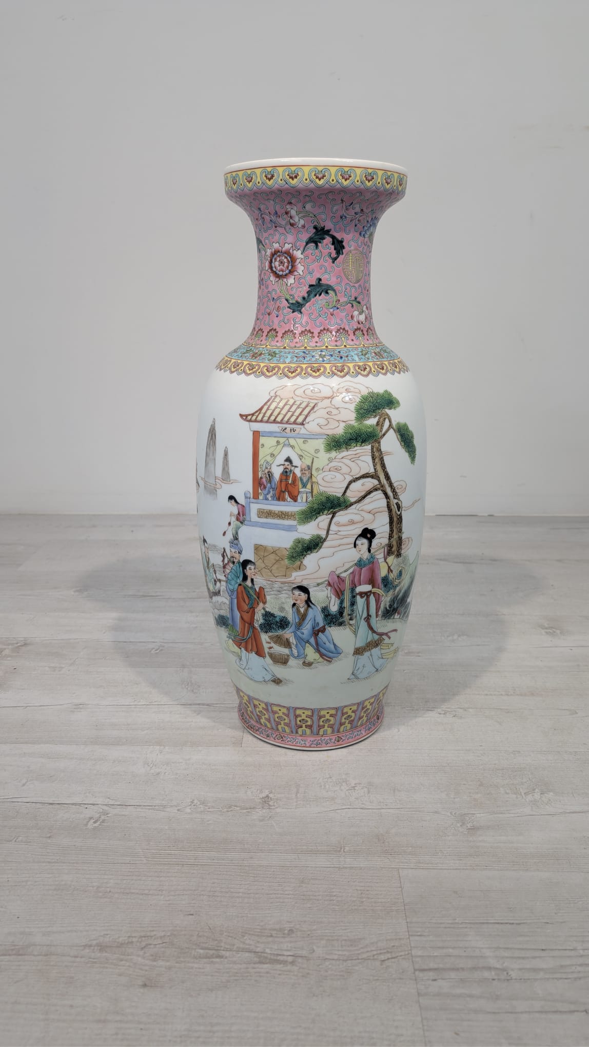 Duży wazon orientalny w stylu Famile Rose - obrazek 3