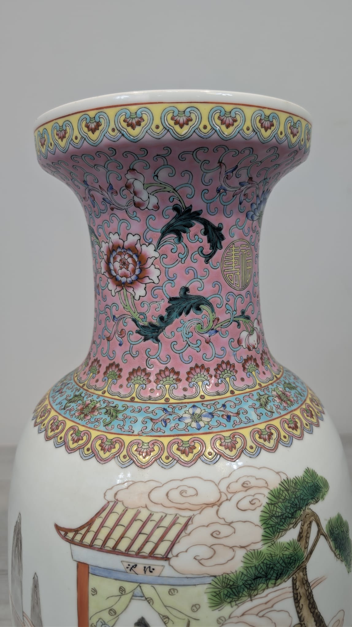 Duży wazon orientalny w stylu Famile Rose - obrazek 4