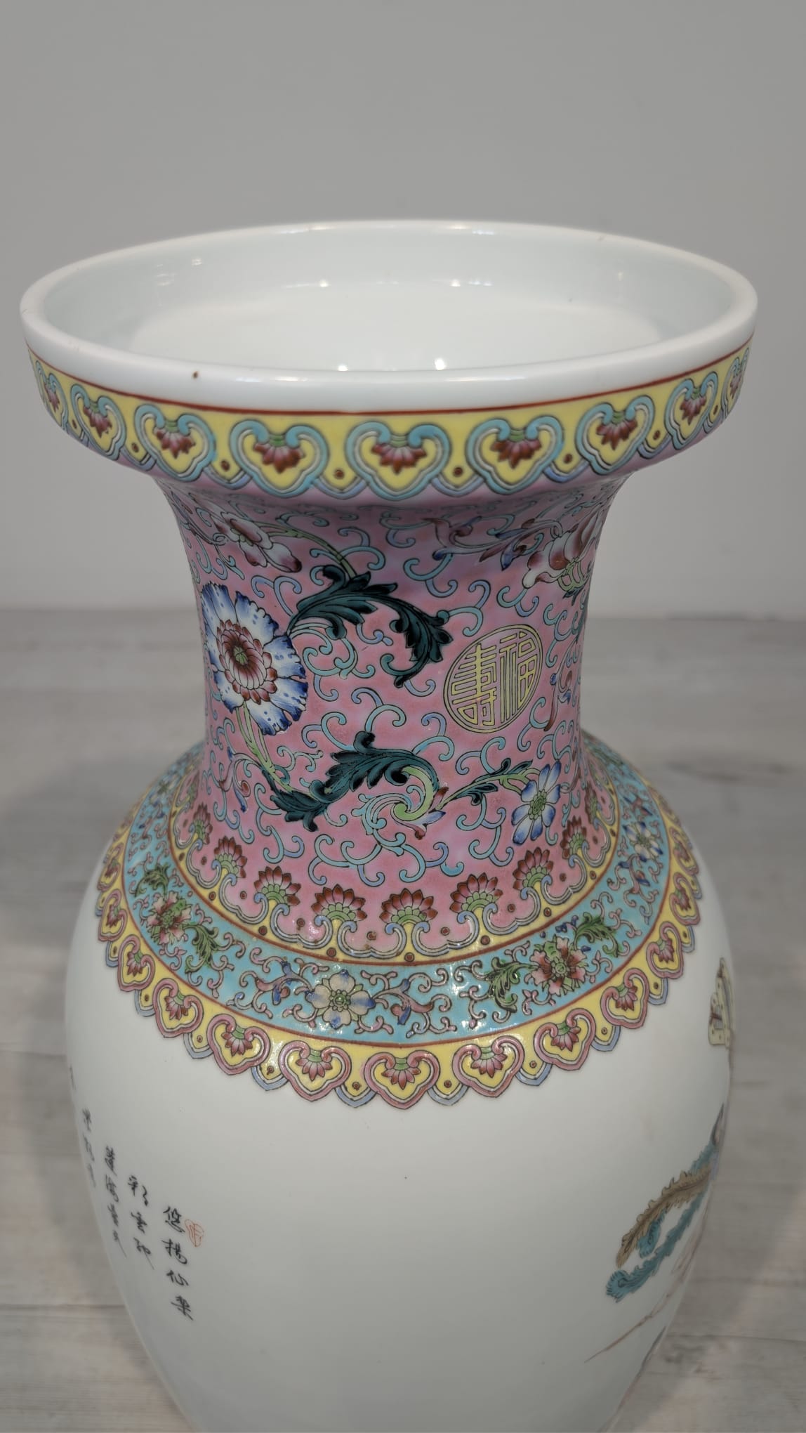 Duży wazon orientalny w stylu Famile Rose - obrazek 6