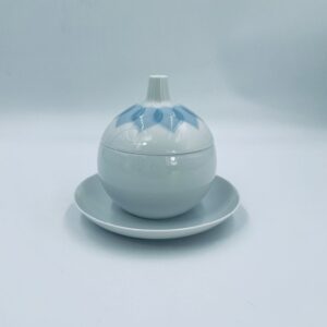Rosenthal Lotus Blau saucepan with saucer, jam container