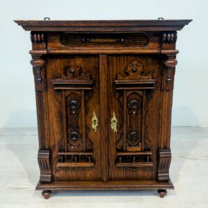 Wooden cabinet, pharmacy solid oak wood Art Nouveau