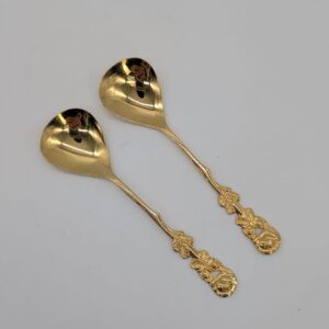 Gilded sugar spoon with rose from the 1980s