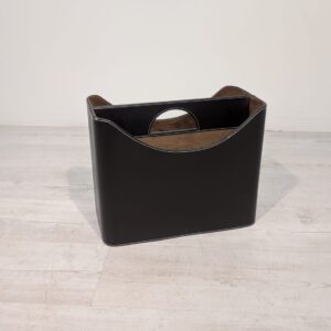 Designerski gazetnik skóra brązowa