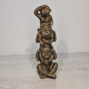 Resin figurine of three monkeys/chimpanzees