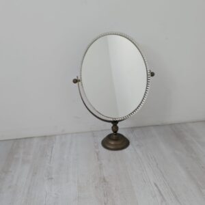 Vintage style oval mirror in brass