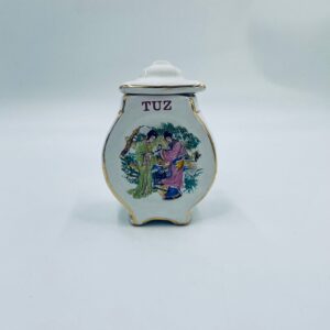 Decorative salt container, ceramic