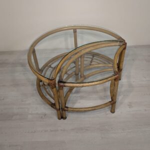 Boho style rattan folding coffee table
