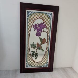Panel, Chinese stained glass with painted on mirror