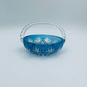 Vintage crystal basket with handle