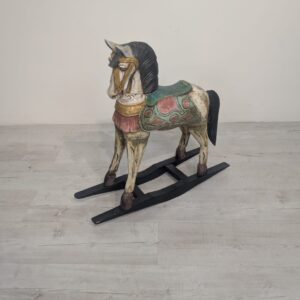 Handmade wooden rocking horse from the 1940s