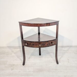Table, antique corner console in 19th century mahogany in the style of George III