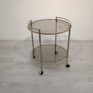 Mobilny barek mosiądzowany z lat 70/80-tych