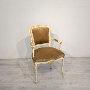 Fotel drewniany w stylu ludwikowskim  na sprężynach z początki XX w