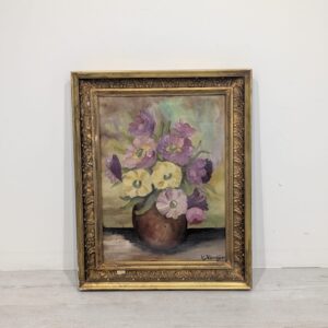 Oil painting on canvas bouquet of anemones V. Hünniger