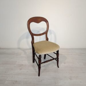 Late 19th century Biedermeier antique wood walnut chair