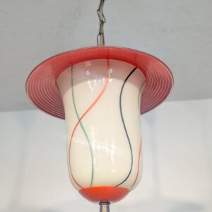 Czerwony nietypowy zwis vintage Mid century