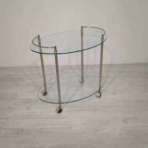 Mobilny barek mosiężny platerowany z lat 70/80-tych