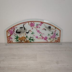 Panel, chiński z malowanymi na szkle czapla