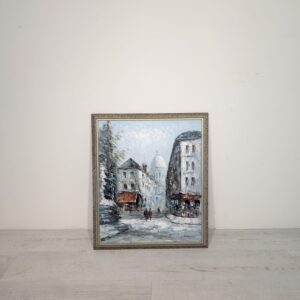 Oil painting on canvas street scene of Paris by Randall Davey