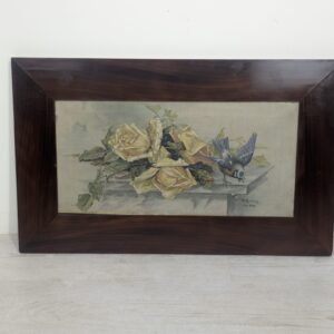 Antique painting on canvas still life by W. Herring 1902.
