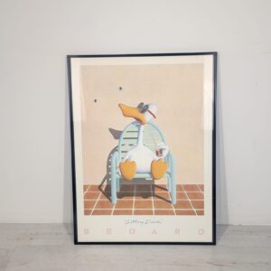 1980s vintage art lithograph by Michael Bedard Sitting Duck