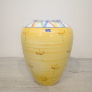 Ceramic vase yellow Flierty by R&H in vintage style
