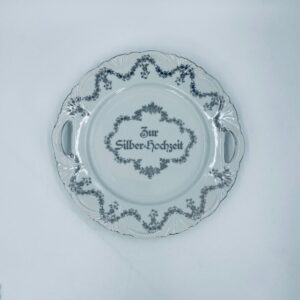 Patera porcelanowa na srebrne gody Vintage