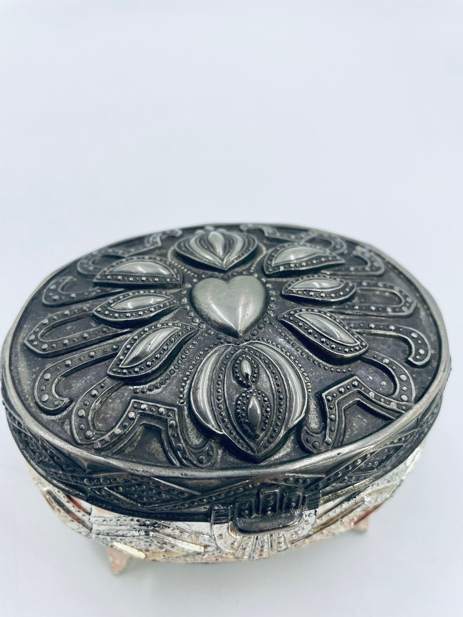 Antyczna szkatułka posrebrzana Vintage - Image 9