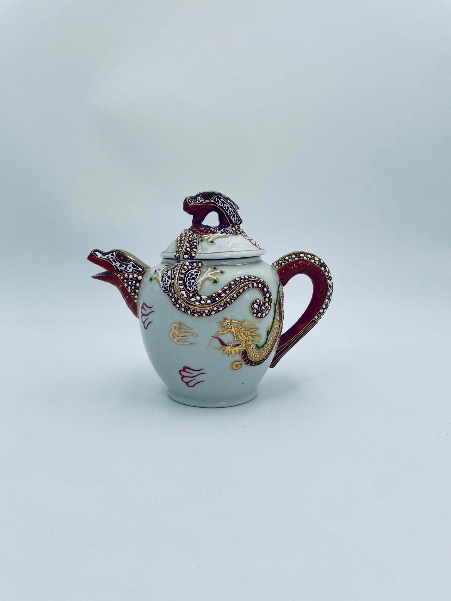 Antyczny Imbryk porcelanowy Dragonware Japonia - Image 8