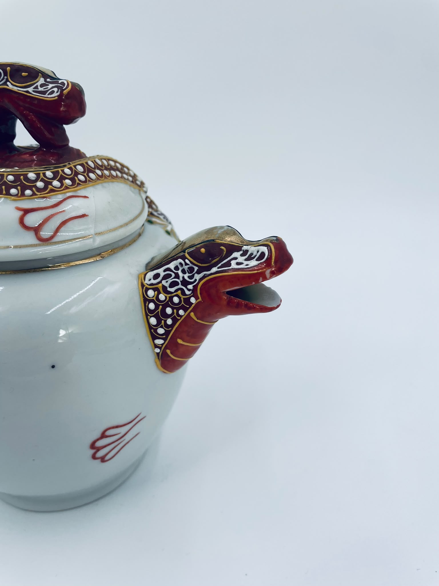 Antyczny Imbryk porcelanowy Dragonware Japonia - Image 18
