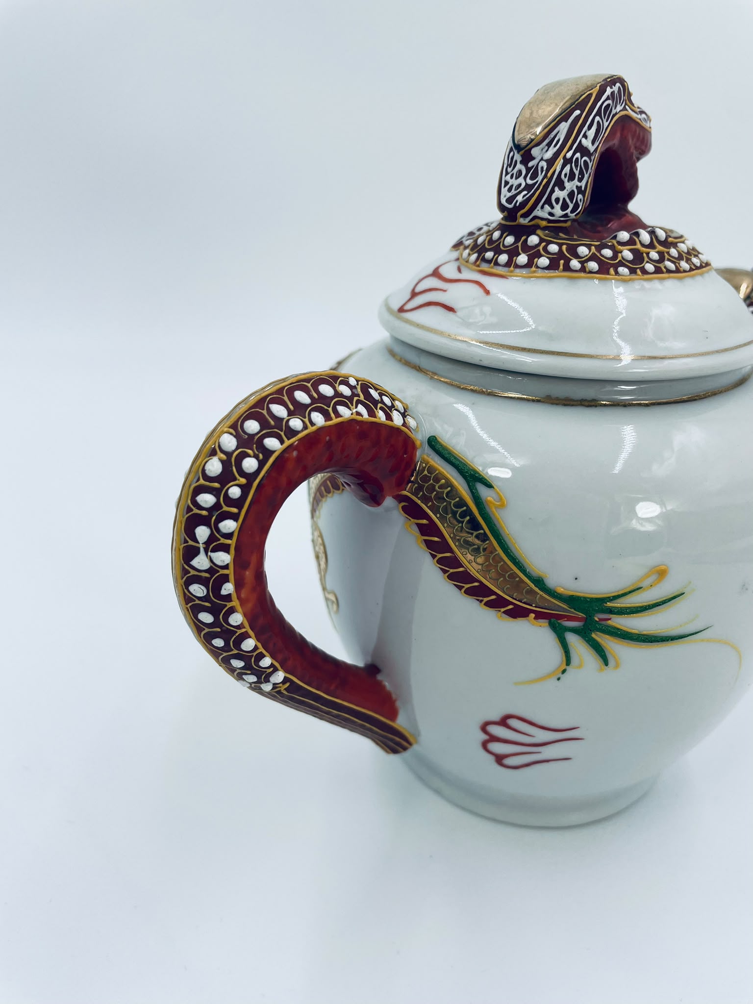Antyczny Imbryk porcelanowy Dragonware Japonia - Image 17