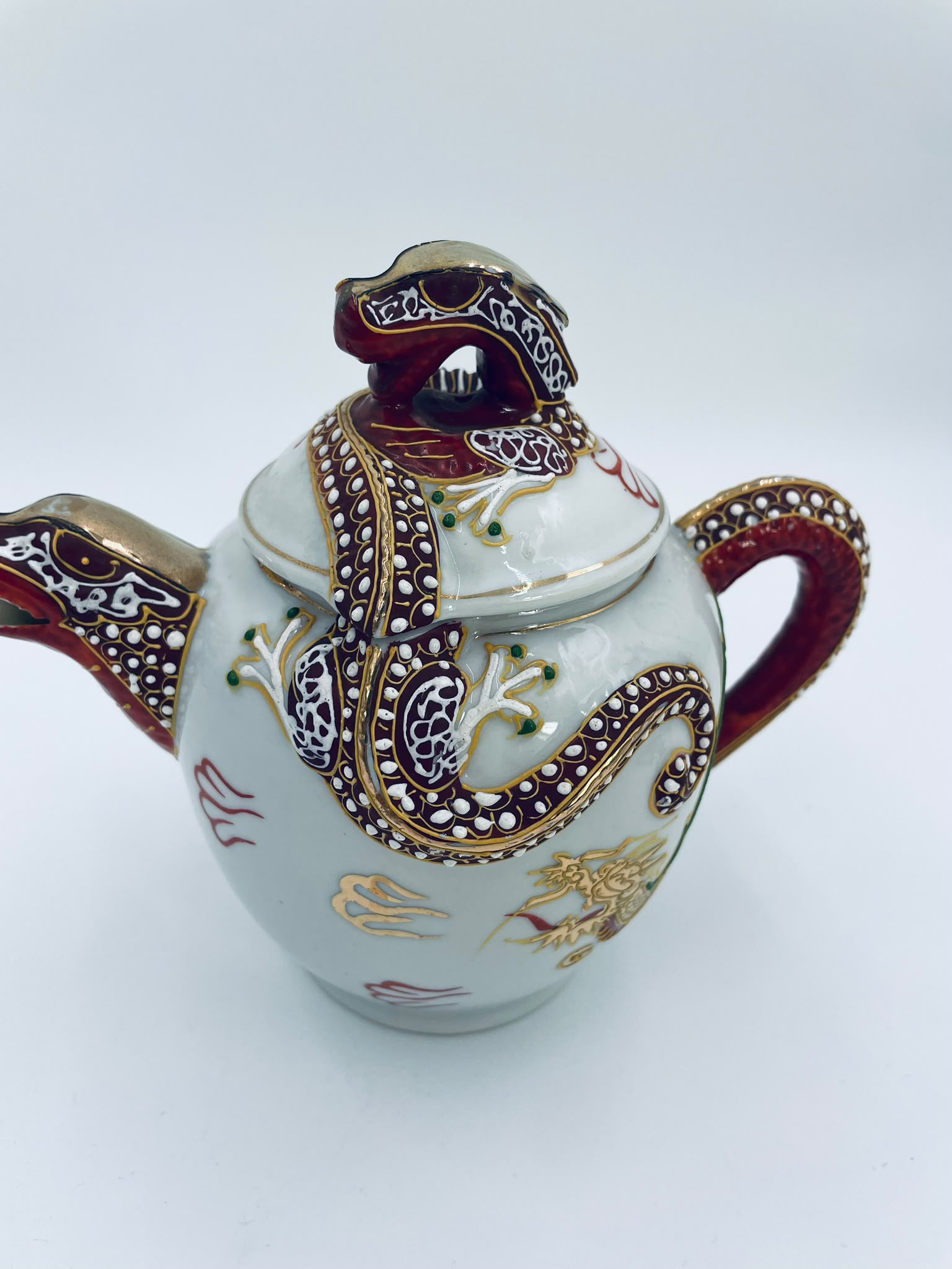 Antyczny Imbryk porcelanowy Dragonware Japonia - Image 16