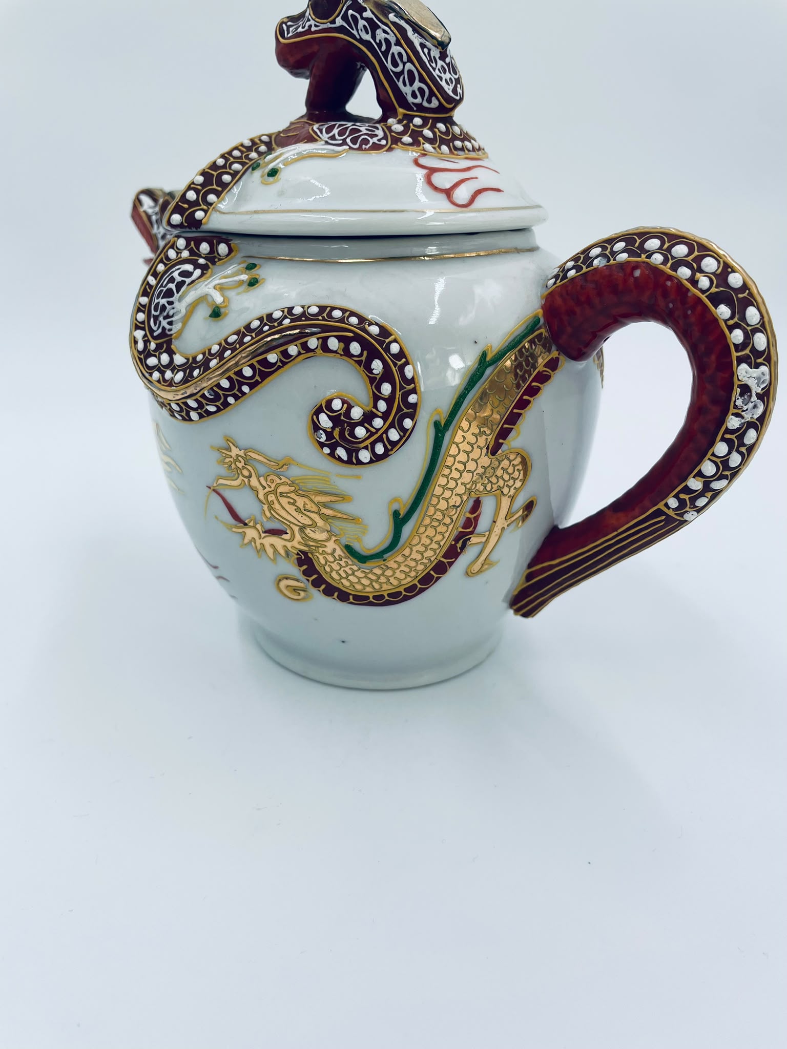 Antyczny Imbryk porcelanowy Dragonware Japonia - Image 15