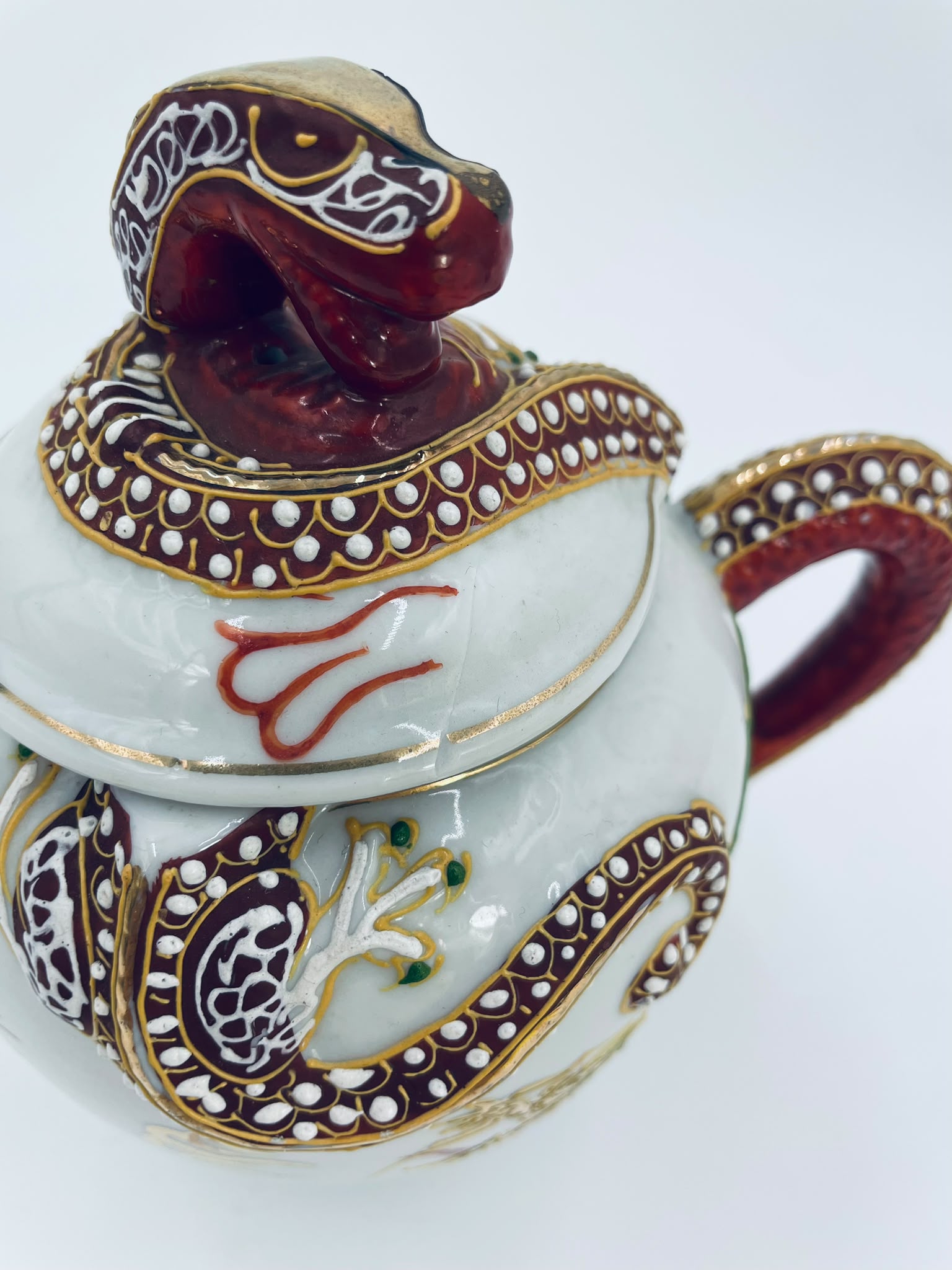 Antyczny Imbryk porcelanowy Dragonware Japonia - Image 14