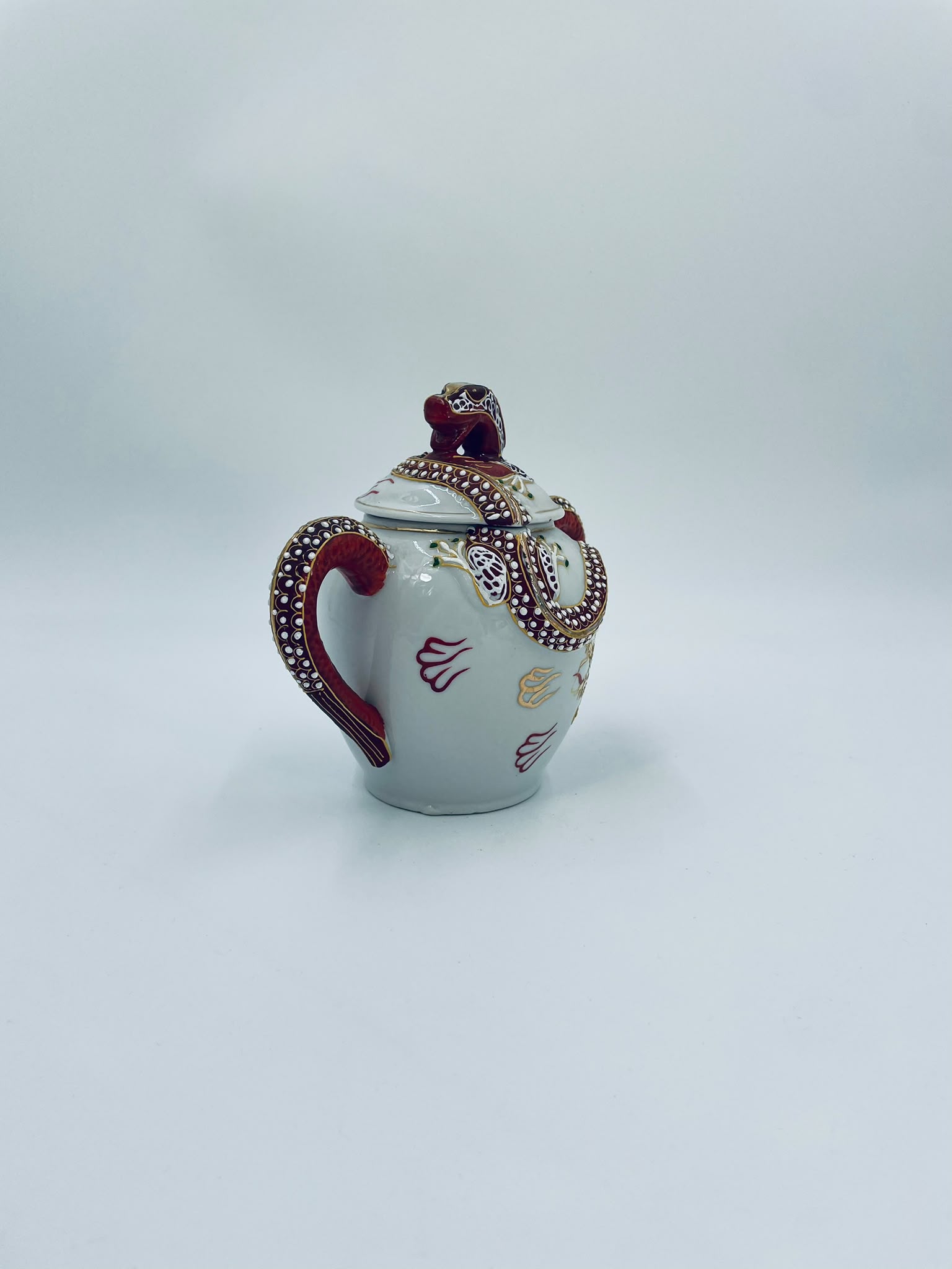 Antyczna cukiernica porcelanowa Dragonware Japonia - obrazek 4