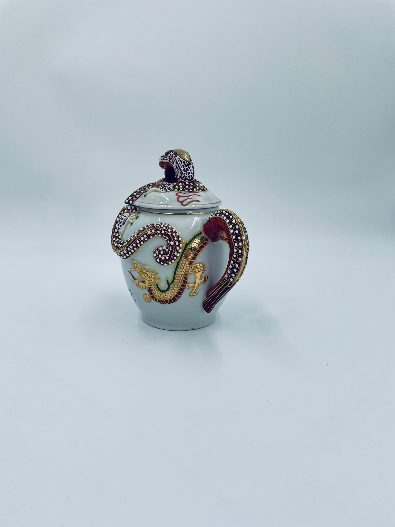 Antyczna cukiernica porcelanowa Dragonware Japonia - obrazek 13