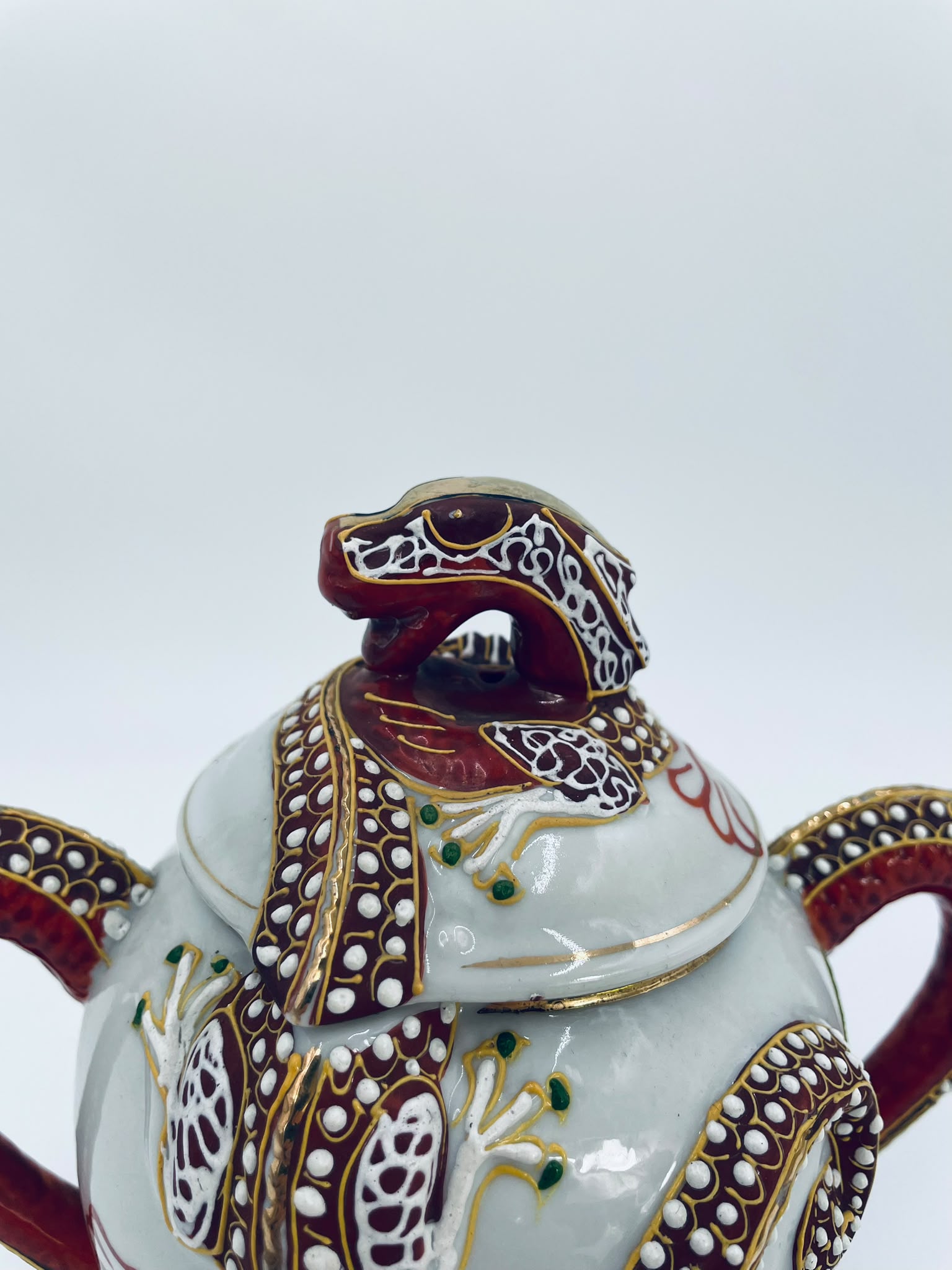Antyczna cukiernica porcelanowa Dragonware Japonia - obrazek 11