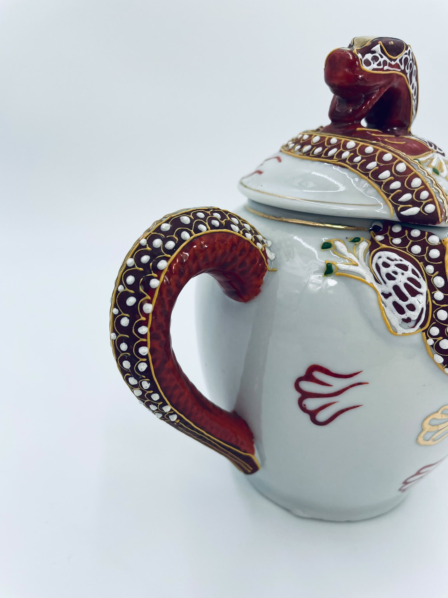 Antyczna cukiernica porcelanowa Dragonware Japonia - obrazek 10