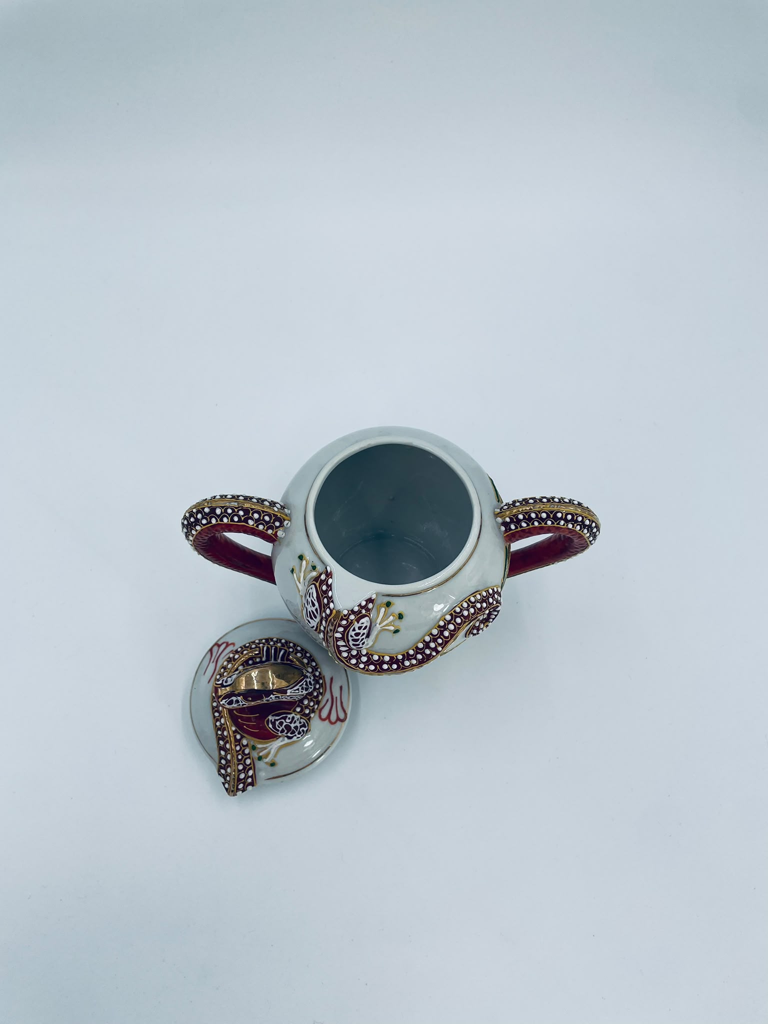 Antyczna cukiernica porcelanowa Dragonware Japonia - obrazek 8