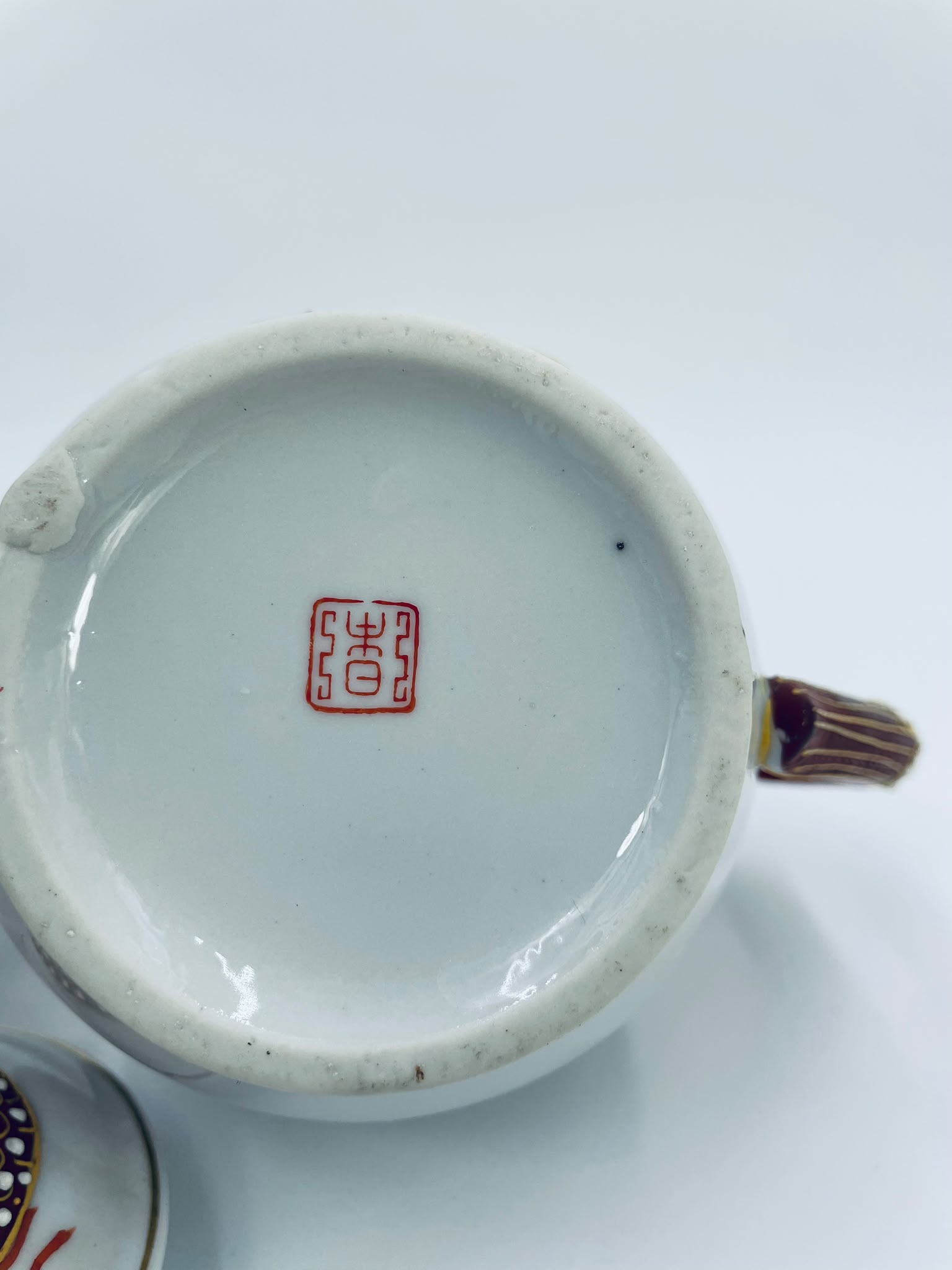 Antyczna cukiernica porcelanowa Dragonware Japonia - obrazek 6
