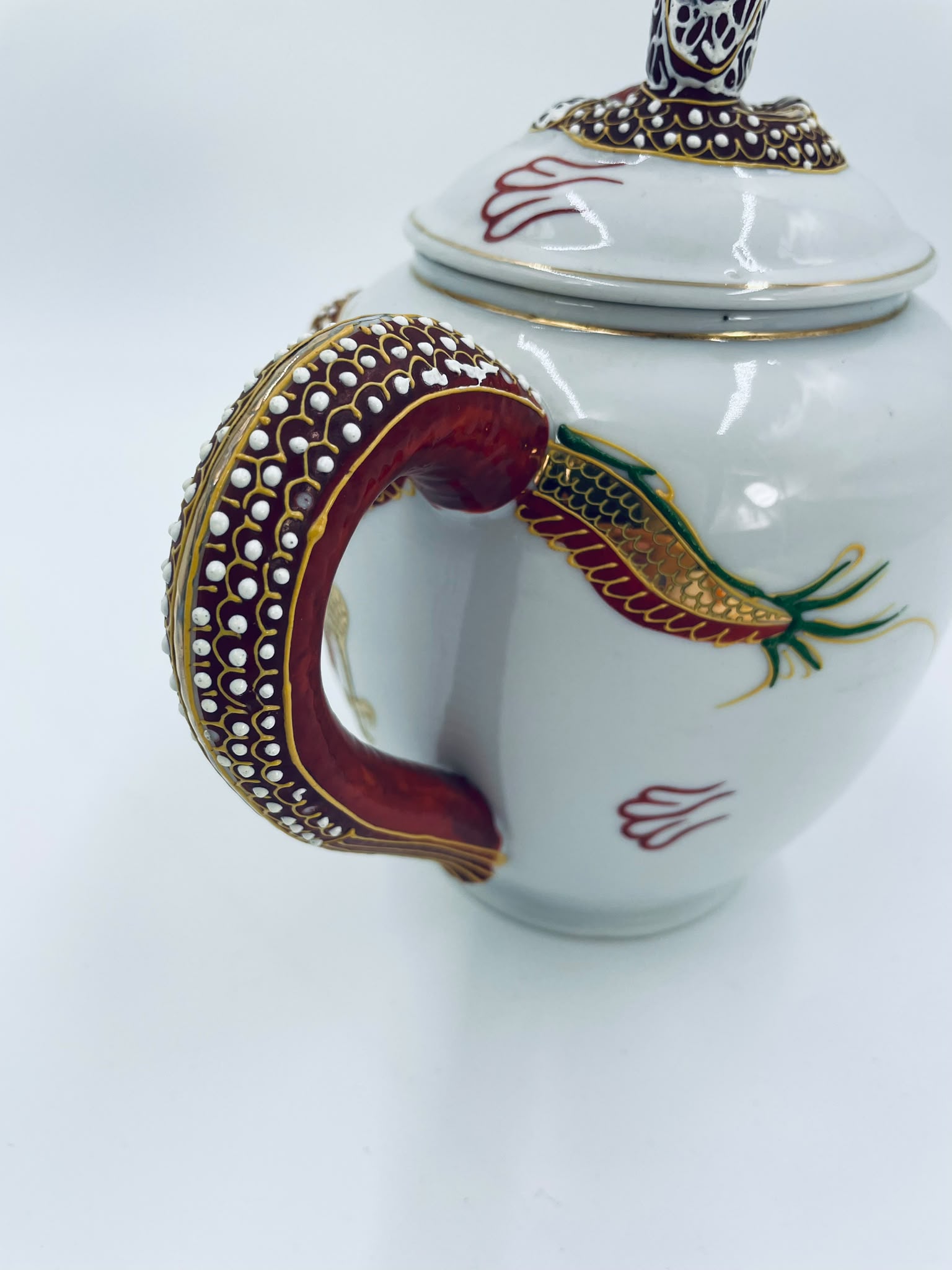 Antyczny dzbanek porcelanowy Dragonware Japonia - Image 13