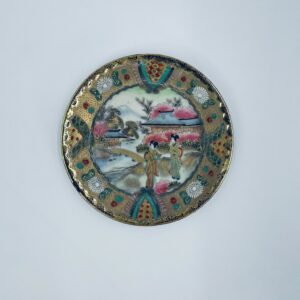 Talerz dekoracyjny porcelanowy Japonia Satsuma