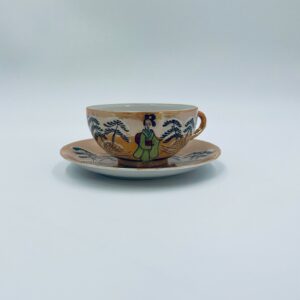 Zestaw śniadaniowy Antyczna filiżanka kolekcjonerska porcelanowa Japonia