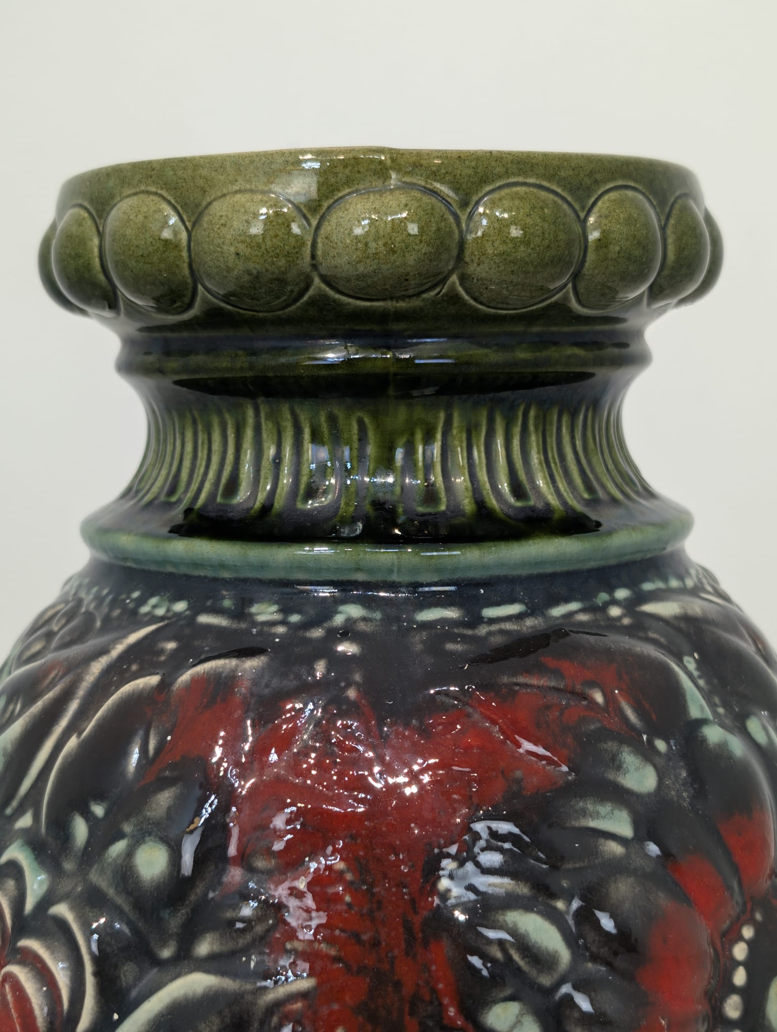 Wazon ceramiczny zielony w kwiaty Niemcy Zachodnie serii 287-41 - Image 8