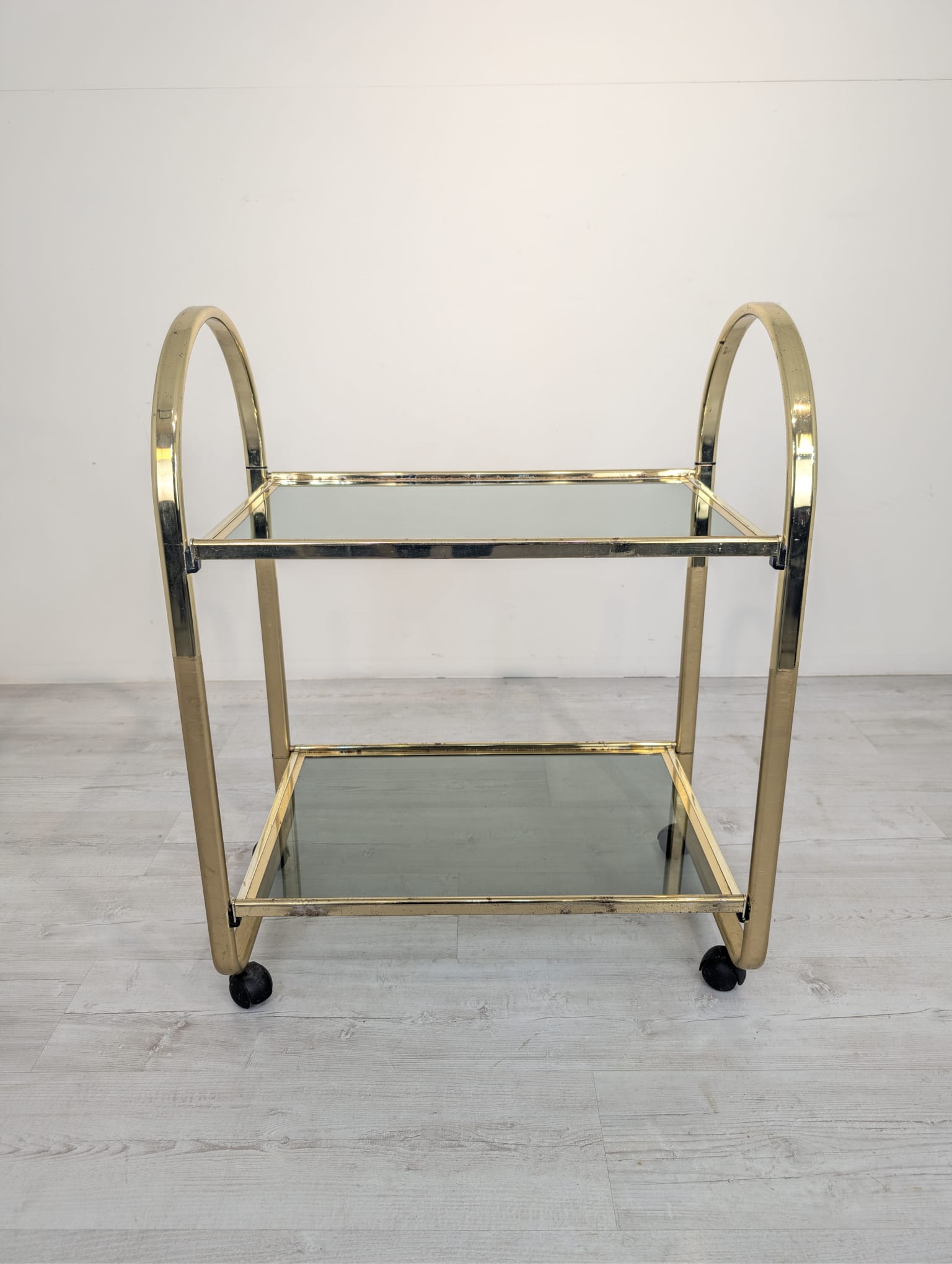 Mobilny barek włoski mosiądzowany w stylu Hollywood Regency z lat 70-tych - obrazek 5